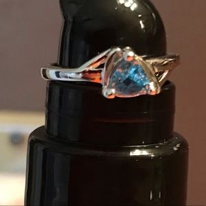 Triangular Cut topaz & sterling ring